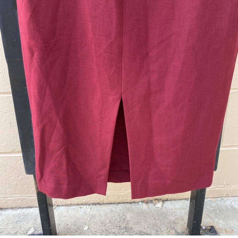 🎉HOST PICK✨Black Halo Wine Keyhole Slit Ruffle Sleeve Eva dress cocktail midi - Picture 8 of 11